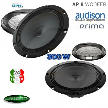 Audison AP 8 Coppia Woofer Linea Prima 20 cm 200 mm 300W +Griglie